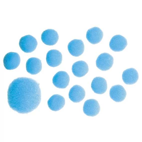 Pompon 2,5 cm  18 db - kék