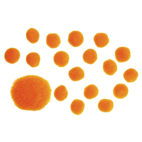 Pompon 2,5 cm , 18 db - narancs