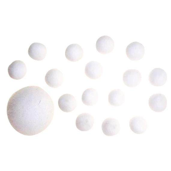 Pompon 2,5 cm , 18 db - fehér