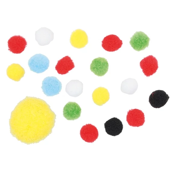 Színes pomponok 2 cm, 20 db