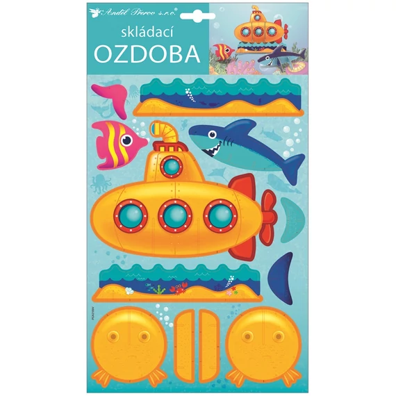 3D tengeralattjáró kartonból 21 x 36,5 cm