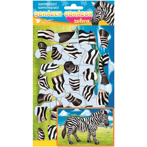 Öntapadó kirakó 14 x 25 cm - zebra