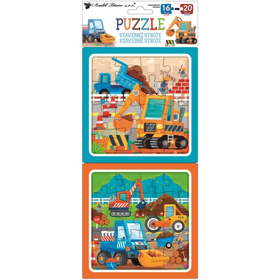 Puzzle 2 kép 15 x 15 cm , 16 db és 20 db , munkagépek