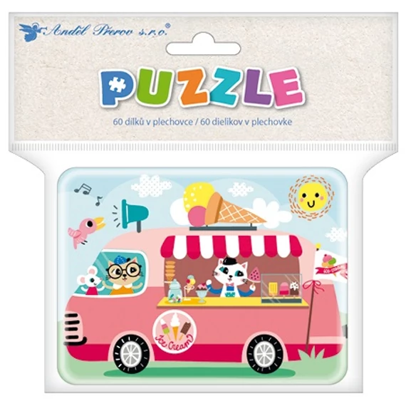 Puzzle 12,5 x 9 x 4,5 cm, 60 db, fagyizó fém dobozban