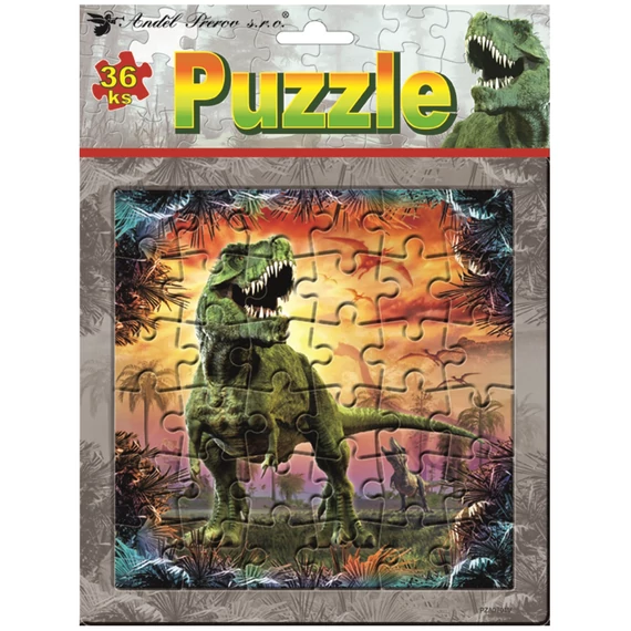 Puzzle 20 x 20 cm, 36 db, Tyranosaurus