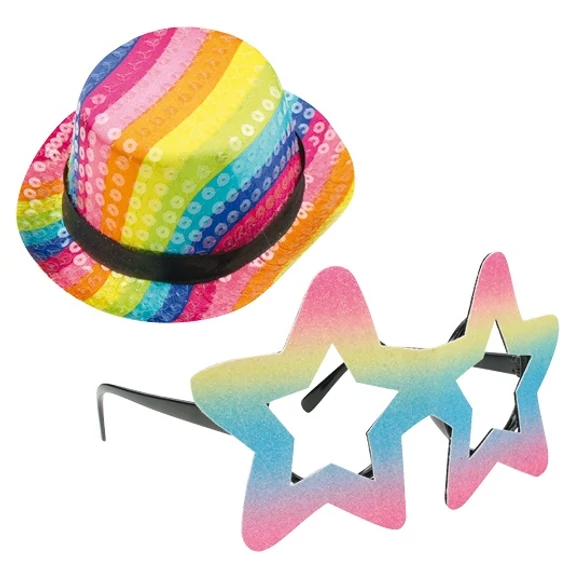 Party szemüveg kalapocskával csipeszen 9 cm