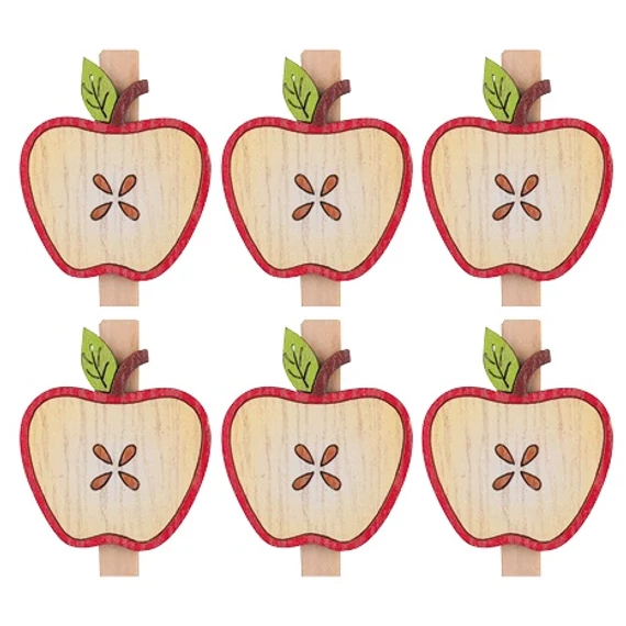 Fa almák csipeszen 3,5 cm, 6 db