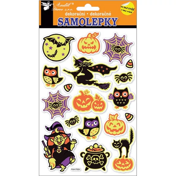 Matrica  14 x 21 cm   - HALLOWEEN  sötétben világító plasztik