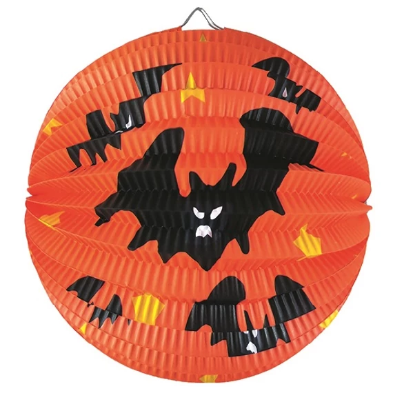 Kerek lampion denevérrel 25 cm