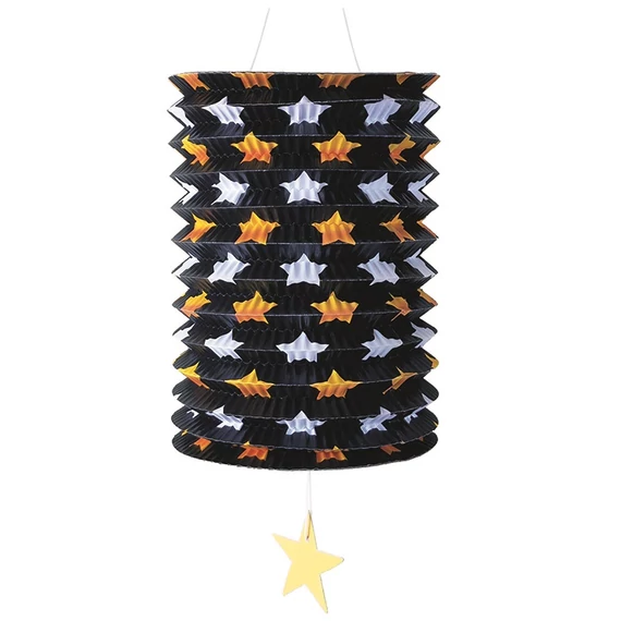 Csillagos henger alakú lampion 15 cm