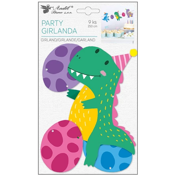 Papír girland dínók 250 cm