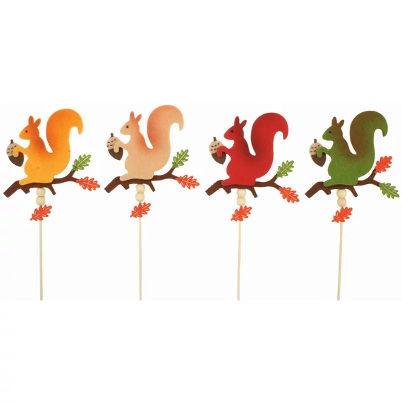 Filc mókus pálcán 11 cm + pálca