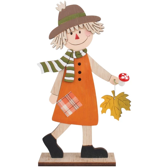 Álló fa figura őszi levéllel 12 x 23 cm