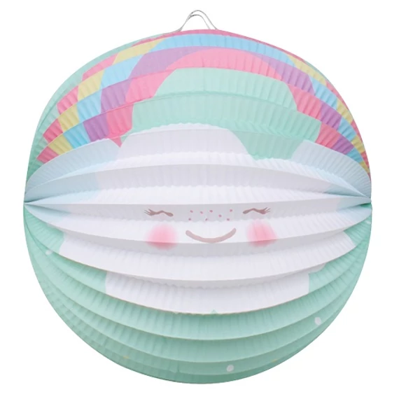 Lampion 23 cm, felhő szivárvánnyal
