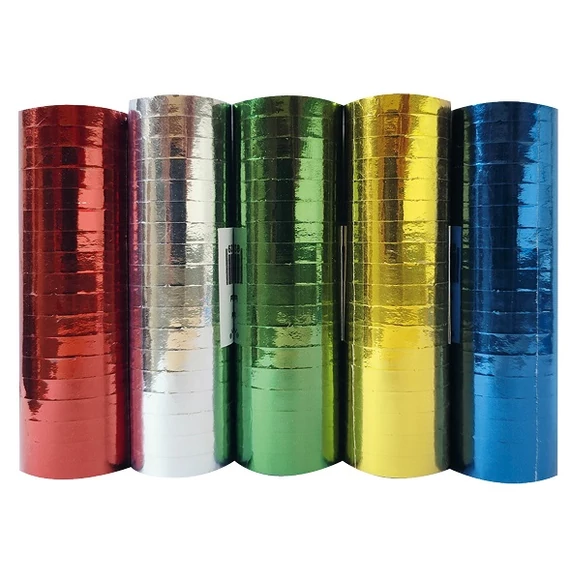 Metál színű szerpentin 7 mm x 4 m