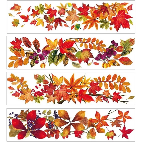 Ragasztó nélküli sztatikus ablakmatrica 64 x 15 cm - őszi motívumok