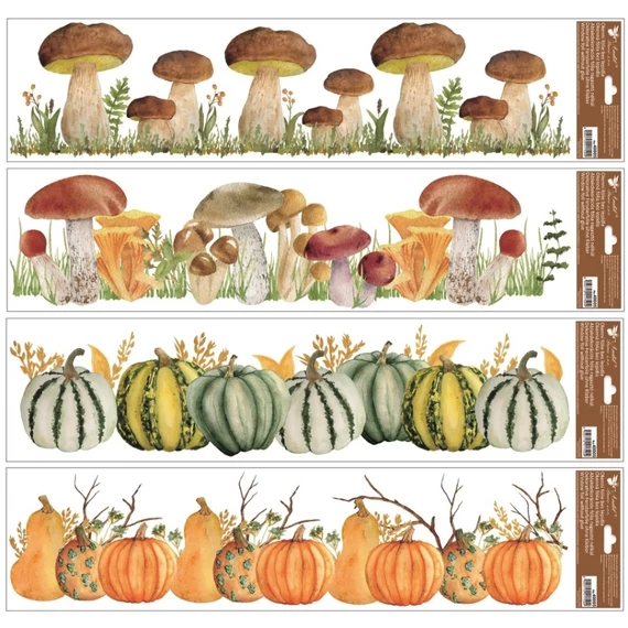 Ragasztó nélküli sztatikus ablakmatrica 64 x 15 cm - őszi motívumok