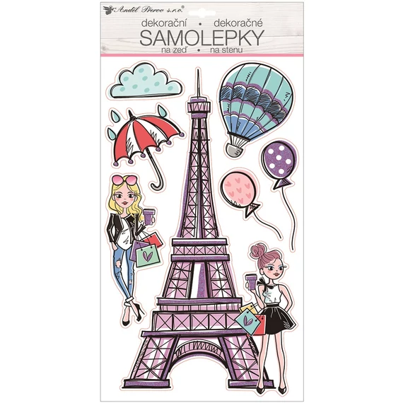 Falmatrica csillámos plaszt Eiffel torony,  47 x 24 cm
