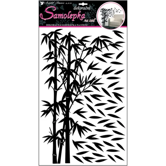 Falmatrica fekete bambusz levelek  32 x 50 cm