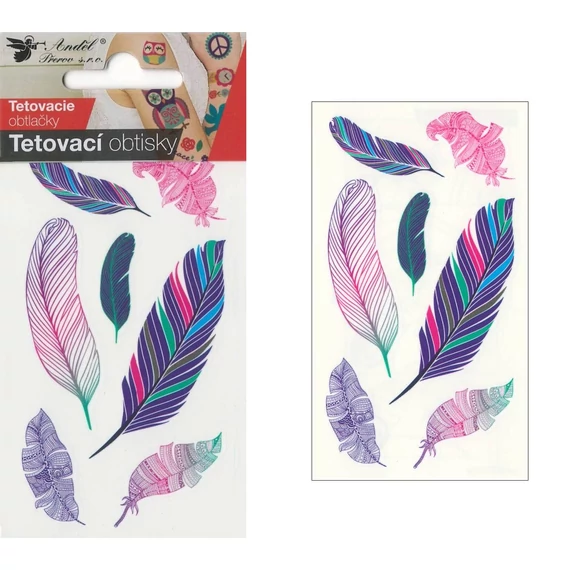 Tetováló matrica 6 x 10,5 cm  tollak