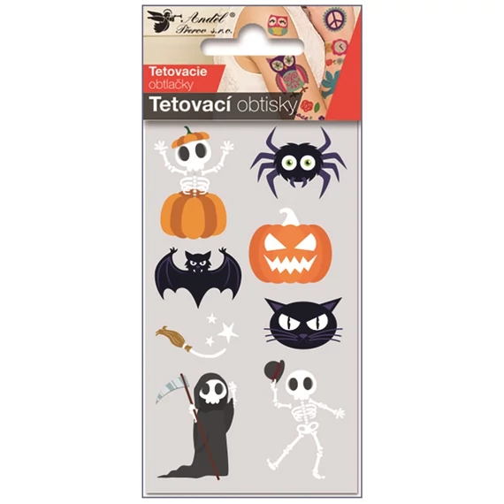 Tetováló matrica 6 x 10,5 cm  Halloween csontváz