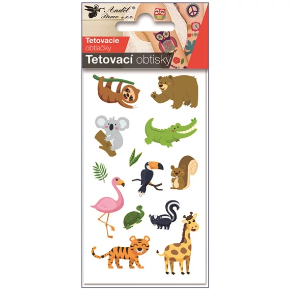Tetováló matrica 7,5 x 12 cm ZOO