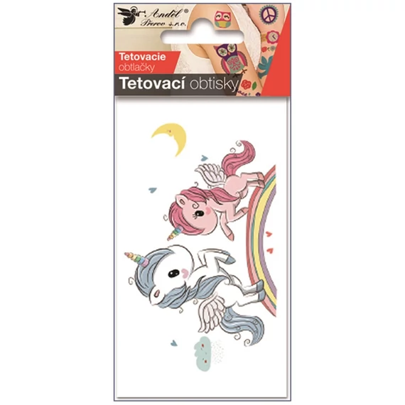 Tetováló matrica 6 x 10,5 cm  egyszarvú