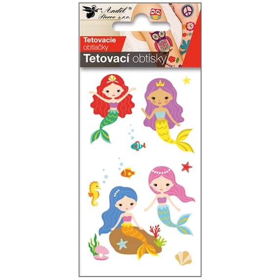 Tetováló matrica 6 x 10,5 cm  Négy sellő