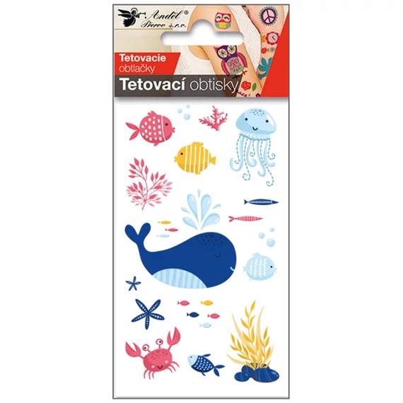 Tetováló matrica 6 x 10,5 cm  halak