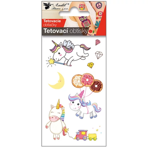 Tetováló matrica 6 x 10,5 cm  egyszarvú