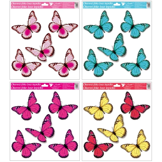 Ablakmatrica csillámos pillangók 33 x 30 cm / 1 db