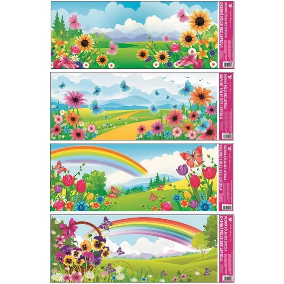 Ablakmatrica  60 x 22,5 cm,  szivárványos táj / 1 db