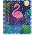 Kép 3/4 - Mozaik kirakós kép flitterekkel  17 x 30 cm,  flamingó / 1 db