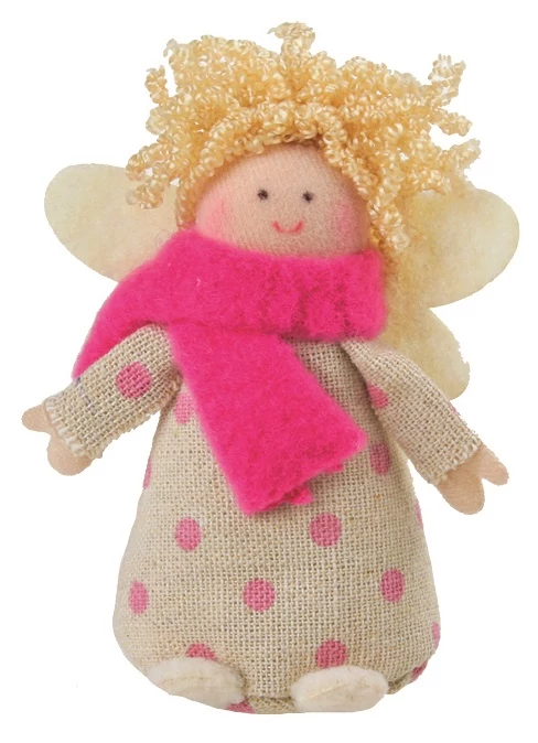 Bézs ruhás angyal  10 cm