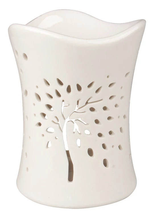 Aromalámpa, fehér porcelán fa motívum 10x13 cm