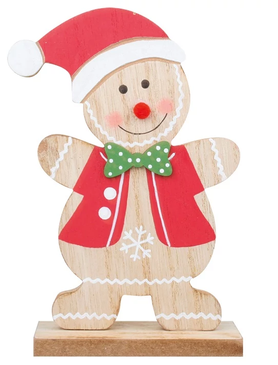 Fa mézeskalács figura állványon 16,5 cm