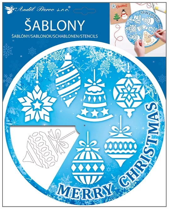 Műanyag forgó sablon  25,5x31 cm  - Karácsonyi díszek motívumokkal