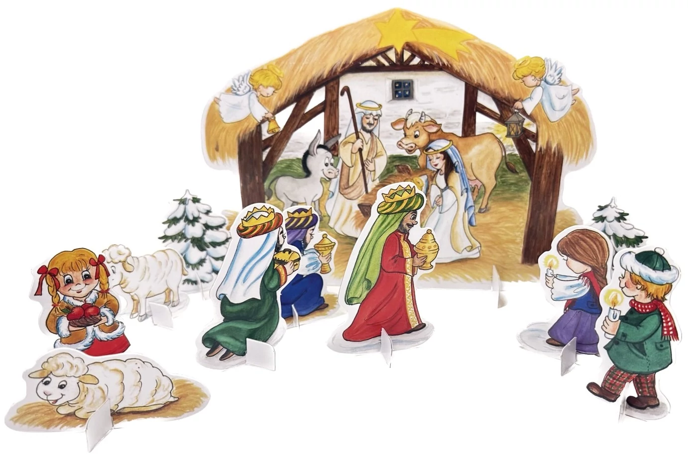 Betlehem papír szett  21 x 35,5 cm  - Összerakható Betlehem kemény papír kartonból
