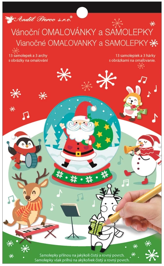 Kifestő  14 x 23 cm  -  Karácsonyi motívumokkal és matricákkal