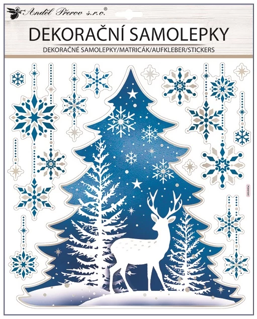 Matrica  31 x 38 cm  -  POP UP fenyőfa szarvassal