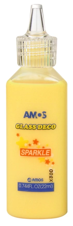 Csillámos üvegfestés 22 ml - sárga