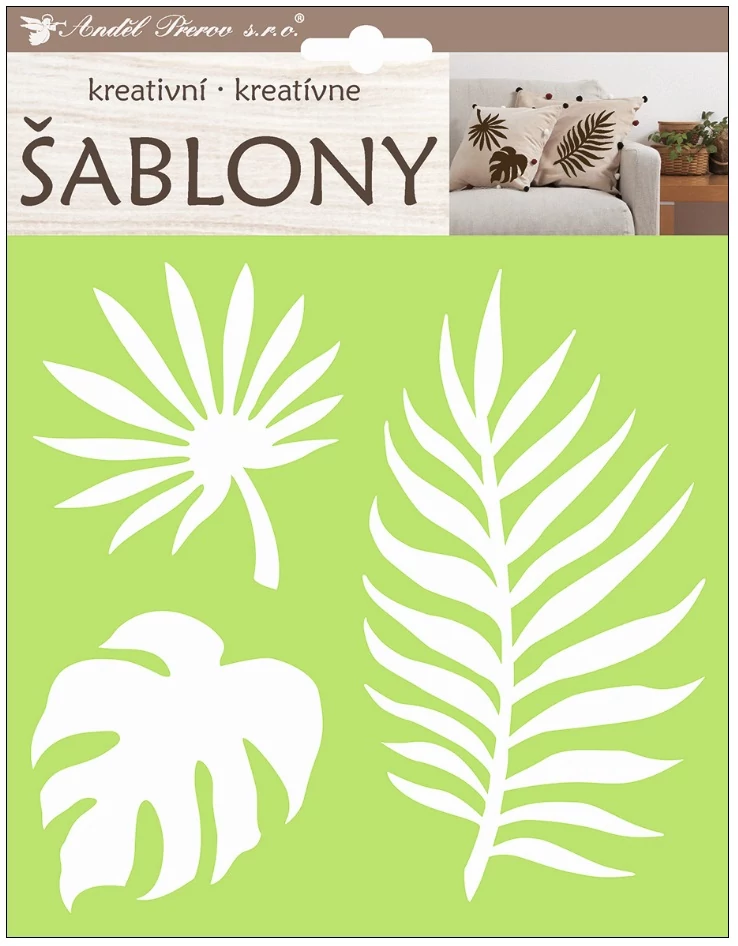 Sablon laminált papírból 17,5 x 18 cm - Növények