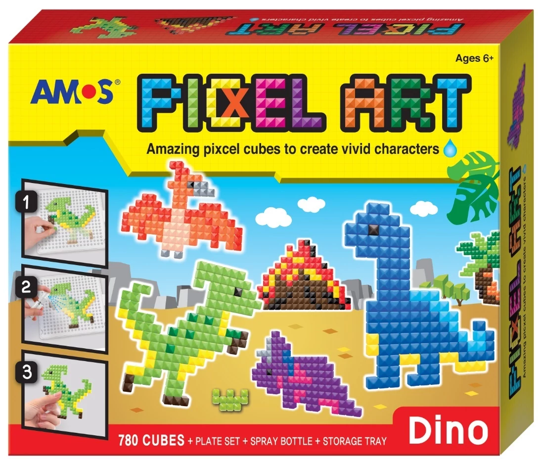 Gyöngykészlet vasalás nélkül PIXCEL Dino 24 x 20 cm