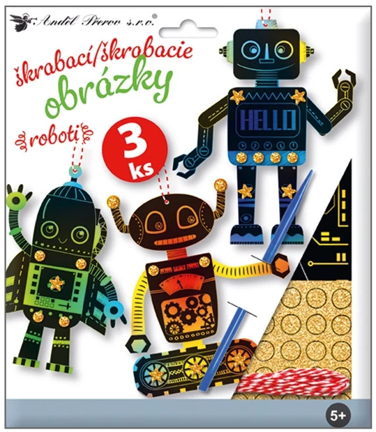 Lekaparható képkészlet kiegészítőkkel 19 x 22 cm - Robotok