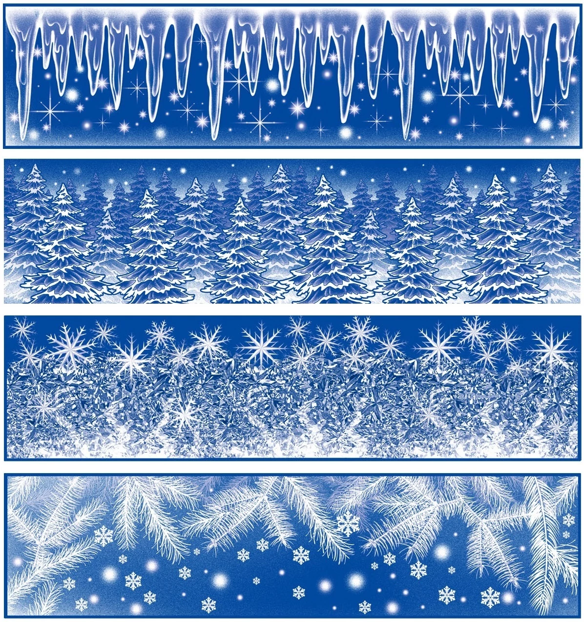 Ablakmatrica 64 x 15 cm -  Karácsonyi motívumok  szivárványos  csillámokkal