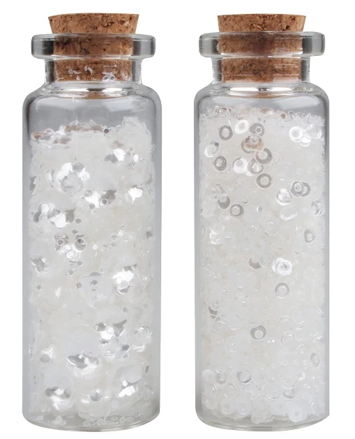 Fehér flitterek üvegecskékben  2 x 6 g