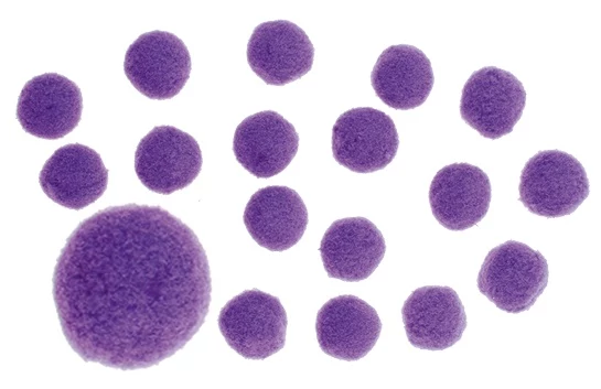 Pompon 2,5 cm  18 db - lila