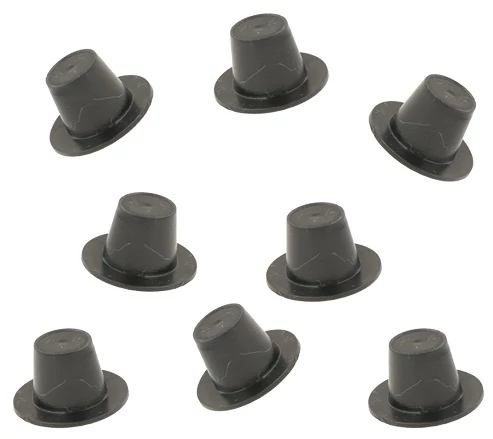Plasztik kalap  8 db  2,5 x1,5 cm,  belső átmérő 1,5 cm
