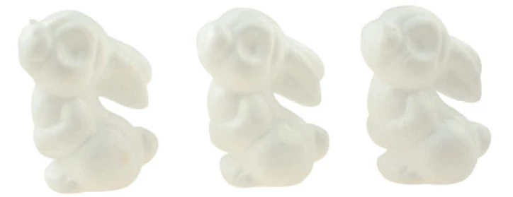 Polisztirol nyuszik, 7 cm, 3 db