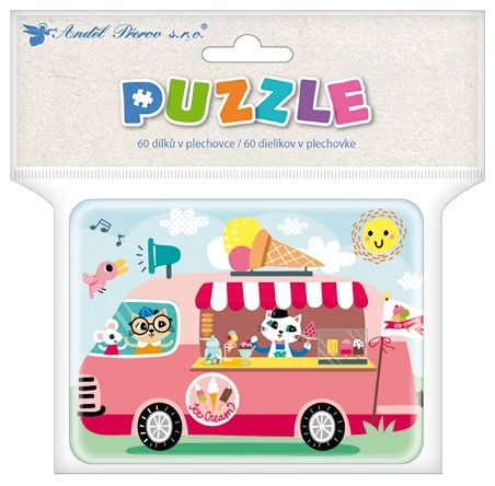 Puzzle 12,5 x 9 x 4,5 cm, 60 db, fagyizó fém dobozban